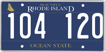 RI license plate 104120