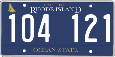 RI license plate 104121