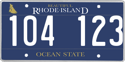 RI license plate 104123