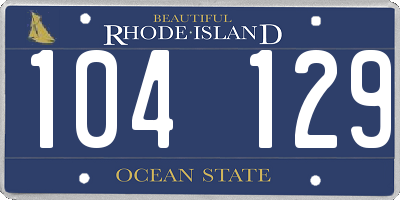 RI license plate 104129