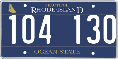 RI license plate 104130