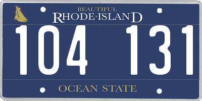 RI license plate 104131