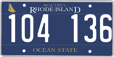 RI license plate 104136