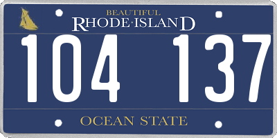 RI license plate 104137