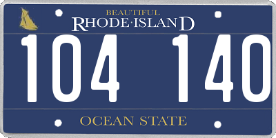 RI license plate 104140