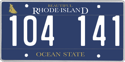 RI license plate 104141
