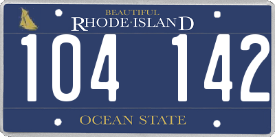 RI license plate 104142