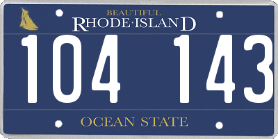RI license plate 104143
