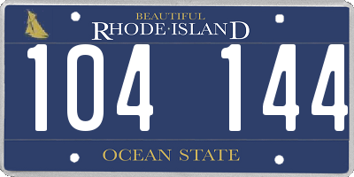 RI license plate 104144