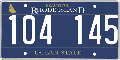 RI license plate 104145