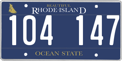 RI license plate 104147