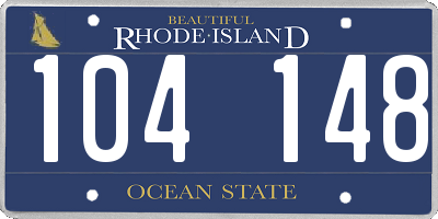RI license plate 104148