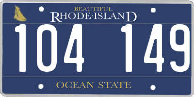 RI license plate 104149