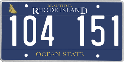 RI license plate 104151