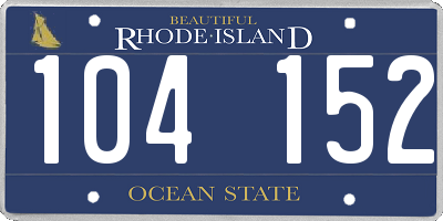 RI license plate 104152