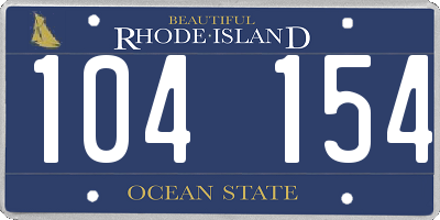 RI license plate 104154