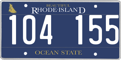 RI license plate 104155