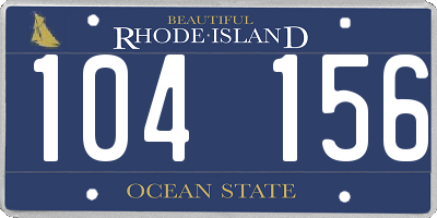 RI license plate 104156