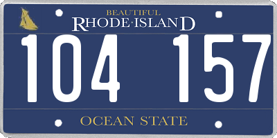 RI license plate 104157