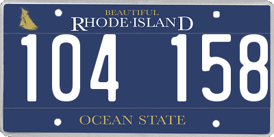 RI license plate 104158