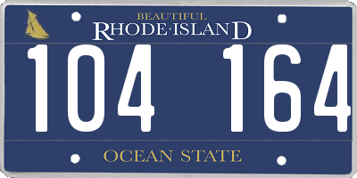 RI license plate 104164