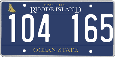 RI license plate 104165