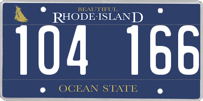 RI license plate 104166