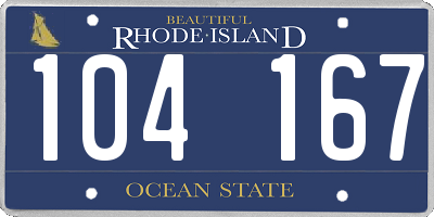 RI license plate 104167