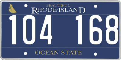 RI license plate 104168