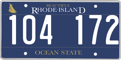 RI license plate 104172