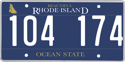 RI license plate 104174