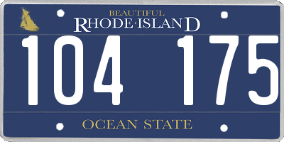 RI license plate 104175