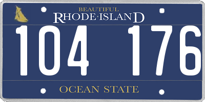 RI license plate 104176