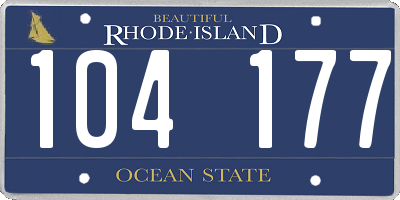RI license plate 104177
