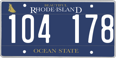 RI license plate 104178
