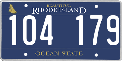 RI license plate 104179