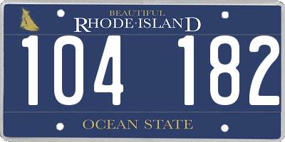 RI license plate 104182