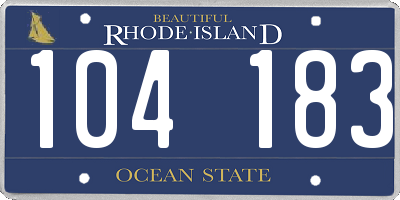 RI license plate 104183
