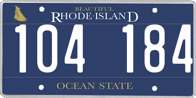 RI license plate 104184
