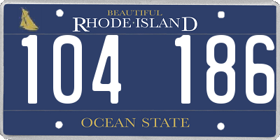 RI license plate 104186