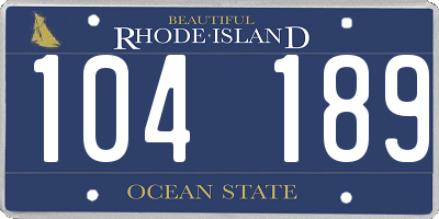 RI license plate 104189