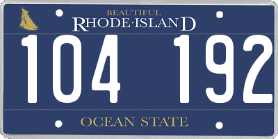 RI license plate 104192