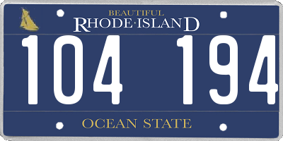 RI license plate 104194
