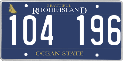 RI license plate 104196