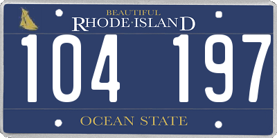 RI license plate 104197