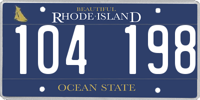 RI license plate 104198