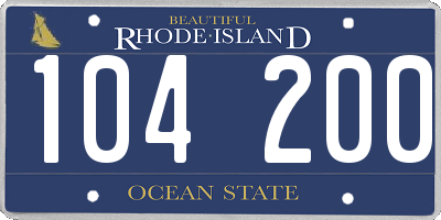RI license plate 104200