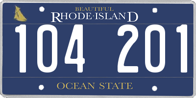 RI license plate 104201