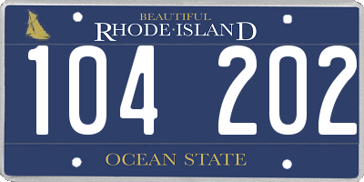 RI license plate 104202