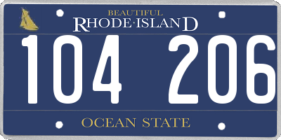RI license plate 104206